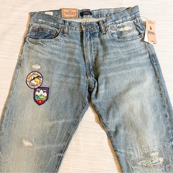 POLO RALPH LAUREN RLPC SKI CLUB Patch Denim Varick Straight-Leg Jeans - Picture 4 of 16